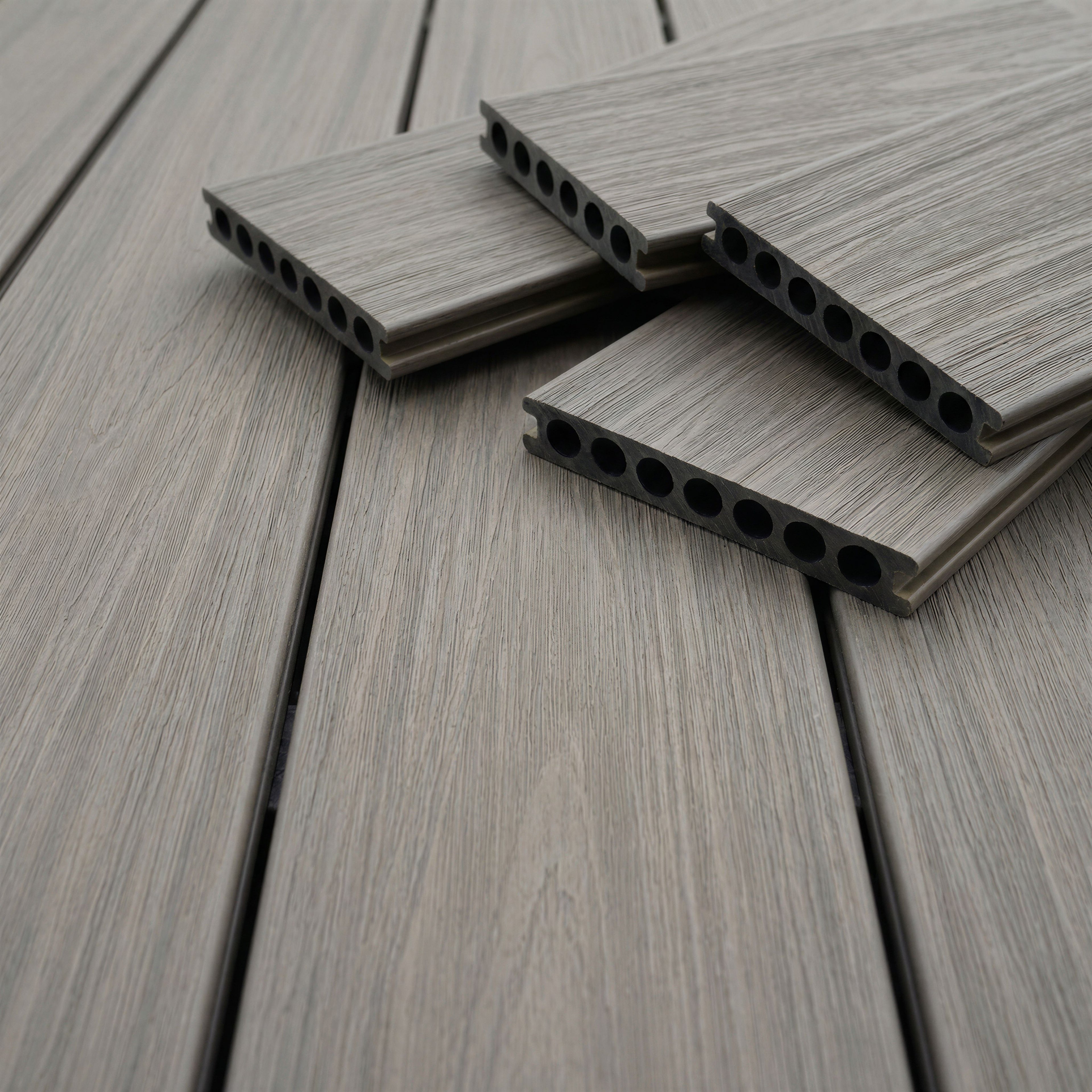 Deck WPC Dupla Face Frisado 7 Furos Externo </br> 2900 mm x 142 mm x 22 mm