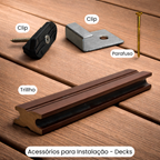 Deck WPC Dupla Face Frisado 7 Furos Externo </br> 2900 mm x 142 mm x 22 mm