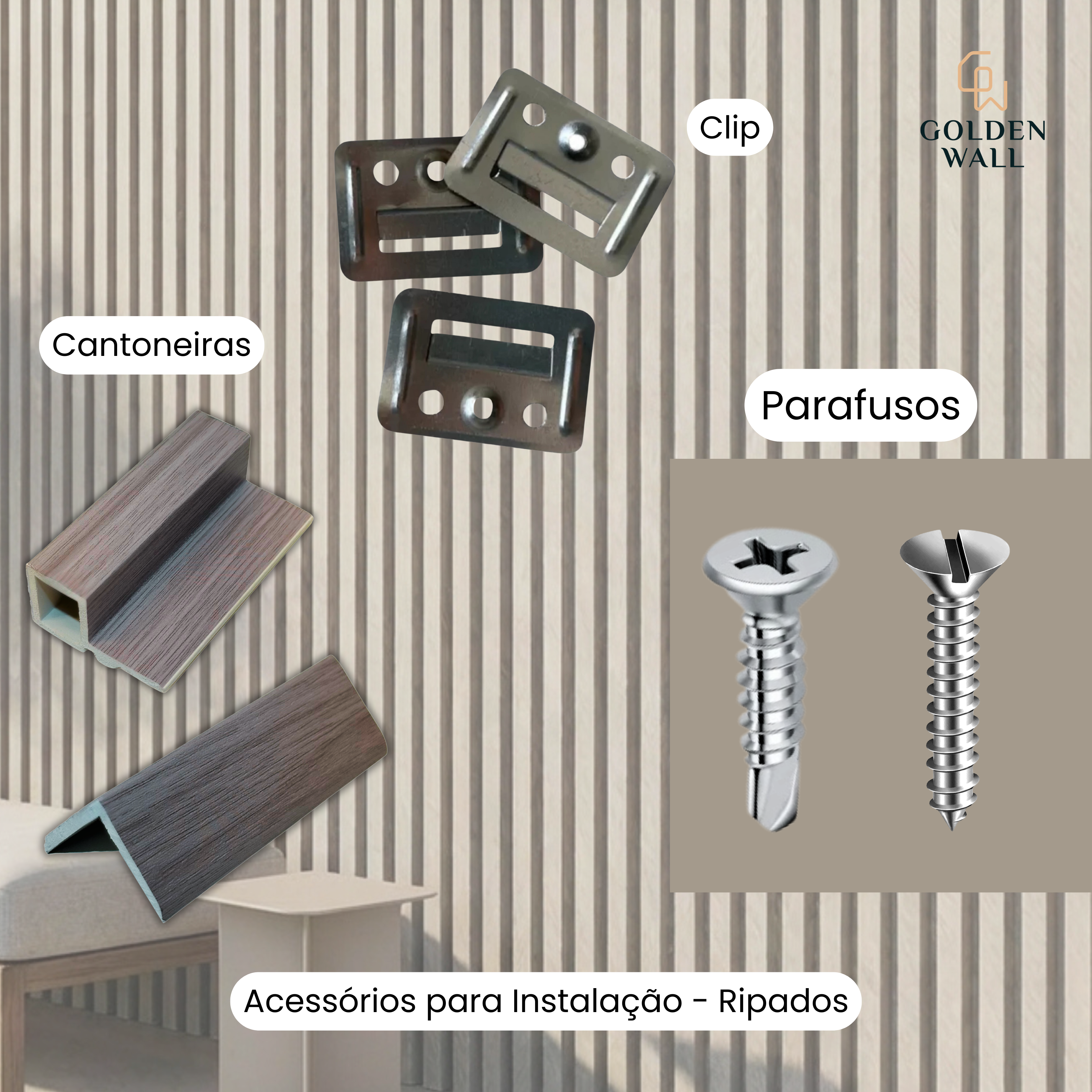 Ripado WPC 6 Ripas Interno </br> 2900mm x 170mm x18mm