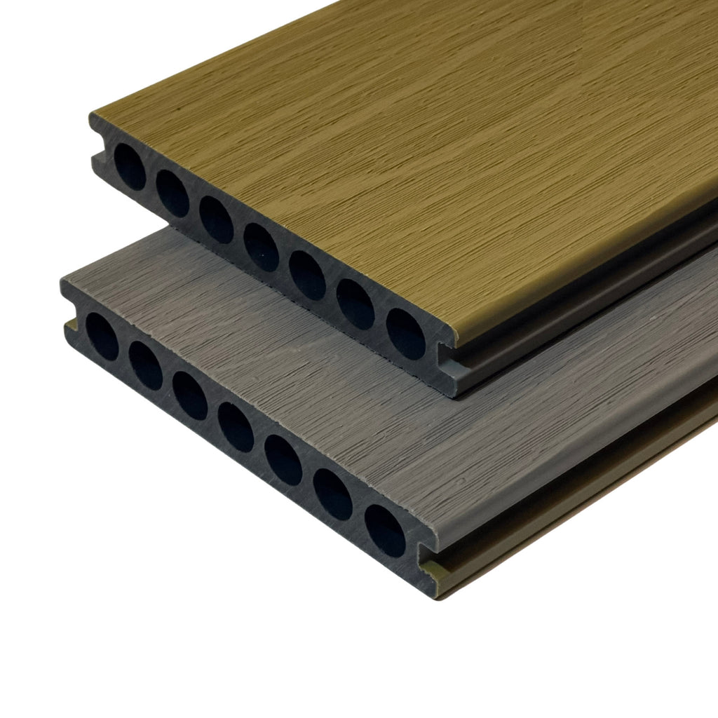 Deck WPC Dupla Face Frisado 7 Furos Externo </br> 2900 mm x 142 mm x 22 mm