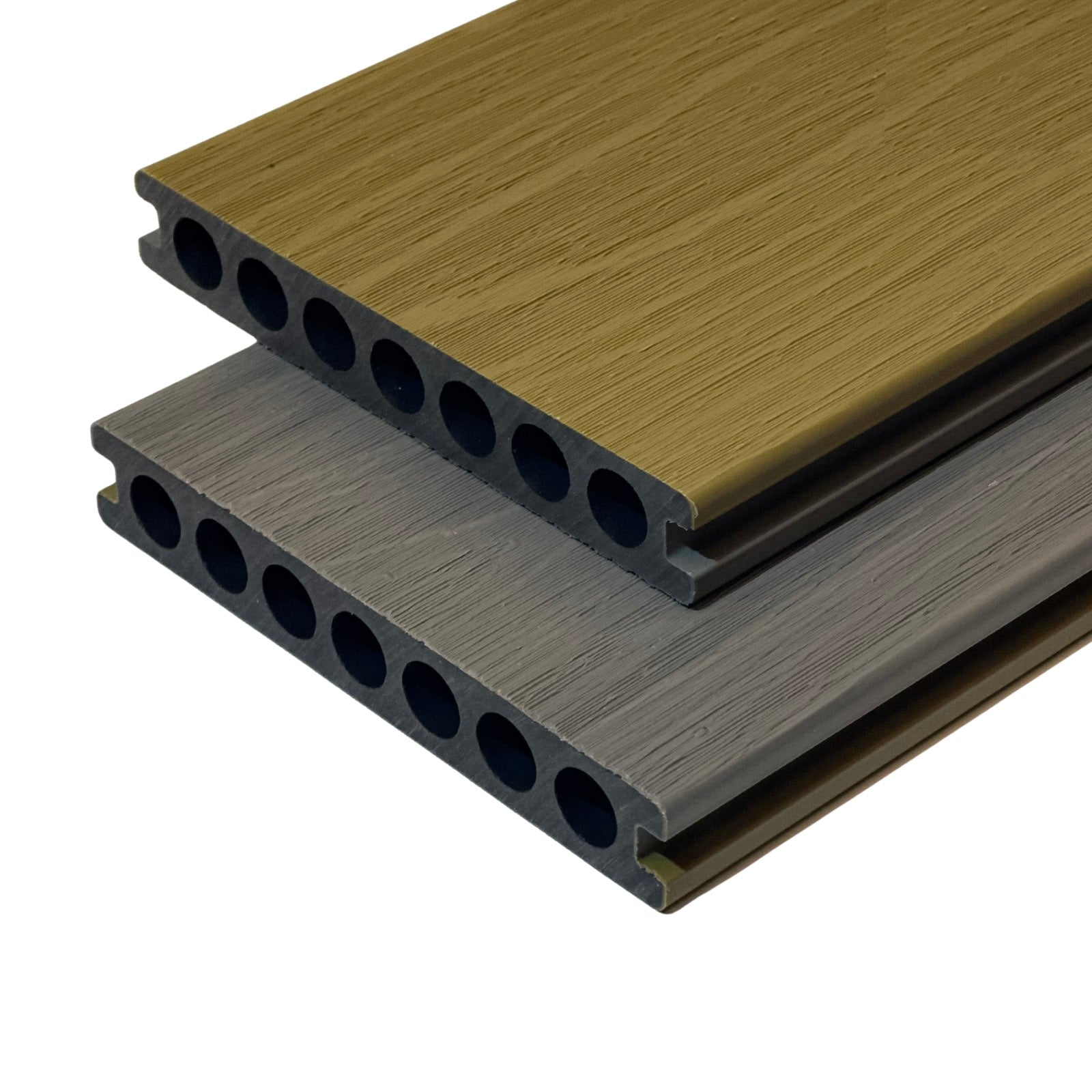 Deck WPC Dupla Face Frisado 7 Furos Externo </br> 2900 mm x 142 mm x 22 mm